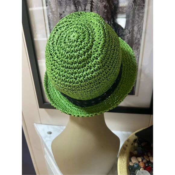 True Religion Bright Green Unisex Fedora Size S/M - Picture 4 of 8